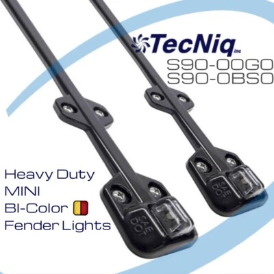 2 pk Tecniq Heavy Duty Red/Amber Trailer Fender marker lights LED USA - Image 1 of 4