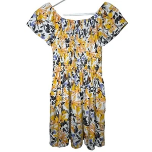 Speechless Dress Girls Sz 14 Kids Short Sleeve Flare Yellow White Floral Casual - Picture 1 of 13