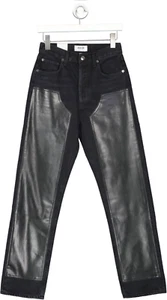 AGOLDE Black Ryder Jeans With Leather Panels W25 - Picture 1 of 2
