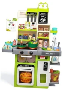 Kids Play Kitchen Set, Toddler Kitchen Playset with Sound & Light, Cooking  - Picture 1 of 7
