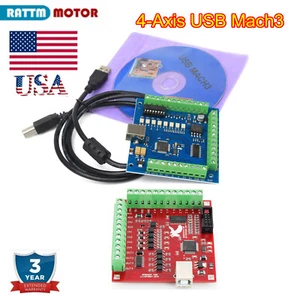 〖USA〗 4 Axis USB MACH3 Motion Controller Card CNC Router Machine Breakout Board - Picture 1 of 19