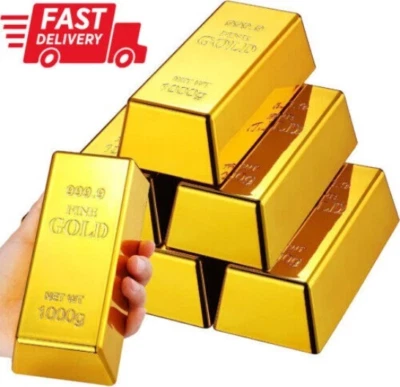 Barra de ouro 1 kg rolha de porta falsa barra de tijolos dourados antiderrapante peso papel 3"" - Imagem 1 de 4