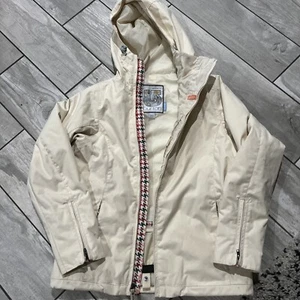 Burton Damen XS Helsinki Jacke Snowboard Ski Hahnentritt creme Kapuze gebraucht, in einwandfreiem Zustand - Bild 1 von 4