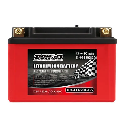 20L-BS 20AH 650CCA Motorcycle Lithium Battery LiFePO4 for Yamaha XV1100 Virago Foto 1 de 4