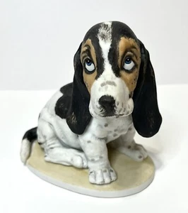 Vintage 1983 Homco Masterpiece Porcelain Basset Hound Dog Puppy Figurine - Picture 1 of 6