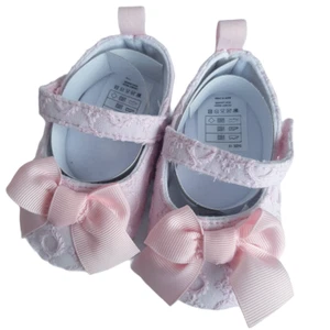Scarpe baby ballerina Sangallo con fiocco ROSA - Picture 1 of 3
