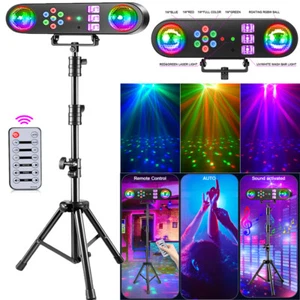 5in1 DJ Lights Set with Stand Magic Ball Wash Light Bar LED Par Light Stage Show - Picture 1 of 23