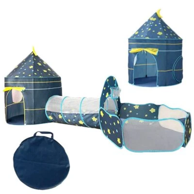 Tente de Jeu pour Enfants et Tunnel 3-en-1 Starstunelle pour EnfantTente Tunn... - Photo 1/4
