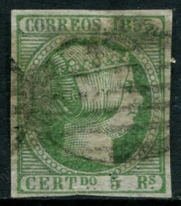 España 5 Reales 1853 / 4 Márgenes / Bonito pese a pliegue vertical / Firma - Bild 1 von 1