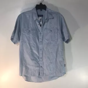Patagonia Blu/Beige Plaid Snap Front Button-Up Mens Size M - Picture 1 of 5