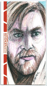 2015 Topps Star Wars ROTS Widevision 3D Obi-Wan Kenobi Sketch by John Sloboda - Zdjęcie 1 z 2