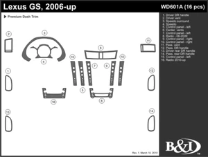 LEXUS GS 2006 2007 2008 2009 2010 2011 DASH TRIM KIT a - Picture 1 of 1