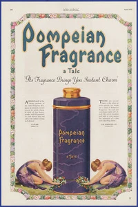 Vintage 1920 POMPEIAN Fragrance Talc Talcum Powder Bathroom Art 1920's Print Ad - Picture 1 of 1