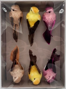 6 Stück Deko-Clips Vögel Frühlingsdeko Ostern mit Metallklammer NEU - Bild 1 von 3