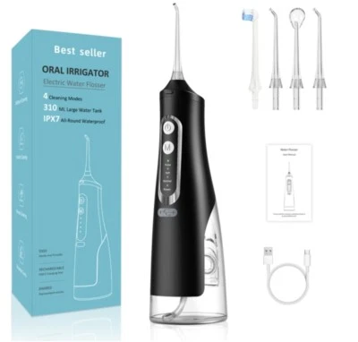 Oral Irrigator Cordless Tooth Cleaner Electric Water Flosser Dental Irrigator 4 Modes - Image 1 of 4