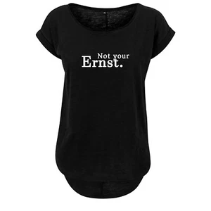 Ladies fashion Oversize Shirt Tanktop Not your Ernst - blanco y negro - NUEVO - Imagen 1 de 18