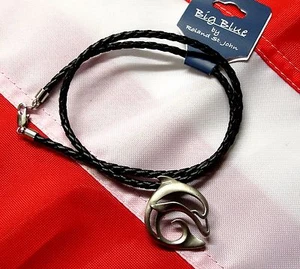 Collar DOLPHIN equipo buceo snorkel peltre grande azul playa regalo de San Valentín - Imagen 1 de 2