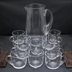 MCM 1950s Star Dust by C G Quartzex Quartex Noritake Pitcher Punch Glass 10 Cups - Picture 1 of 24