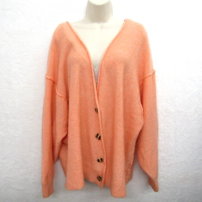 Chaqueta Suéter Zenana Para Mujer 1X Naranja Manga Larga Cuello en V Fluido Glamour Foto 1 de 4