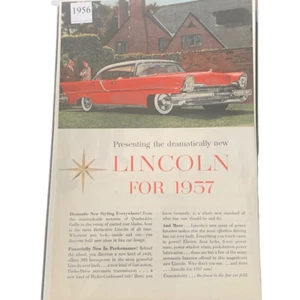 Vintage 1956 Lincoln Dramatically New Ad Advertisment - Picture 1 of 4