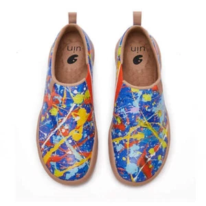 Herren Größe 6,5-12 UIN Slipper Schuhe Canvas bequeme Halbschuhe "Optical Shadow" - Bild 1 von 9