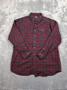 Camisa De Colección Lands End Viyella Para Hombres A Cuadros Abotonada Mezcla de Lana XL Alta Roja - Imagen 1 de 8