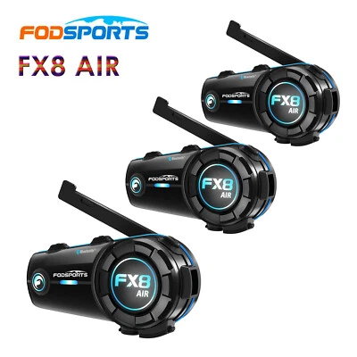 3X FX8 AIR Bluetooth Motorcycle Helmet Motorbike Intercom Headset Interphone FM - image 1 of 4