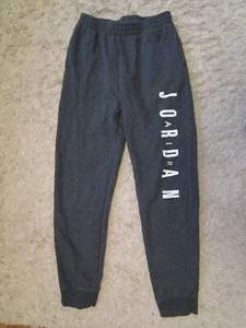 Air Jordan Boys Girls XL 13-15 Sweatpants Gray White Elastic Waist - Picture 1 of 7
