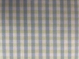 Arto Gingham Check Woven Cotton BLUE GREEN IVORY Curtain Blind Upholstery - Picture 1 of 5