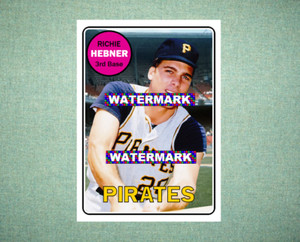 Richie Hebner Pittsburgh Pirates 1969 Style Custom Baseball Art Card