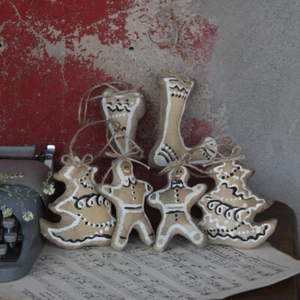 Addobbi Albero in Tessuto Design 6 Pezzi Natale Addobbi Albero Decorazione Artigianale - Foto 1 di 2