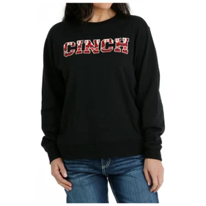 MAK7905002 Cinch Mujer Polar Pullover Logo Sudadera - Negra NUEVA - Imagen 1 de 7