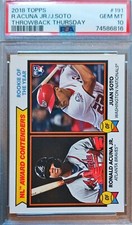 2018 Topps Throwback Thursday TBT Ronald Acuna Jr/ Juan Soto RC #191 PSA 10 GEM!