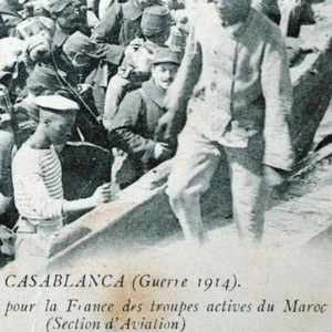 MAROC CASABLANCA GUERRE 1914 ARMÉE AVIATION CARTE POSTALE ANCIENNE MILITAIRE - Picture 1 of 3