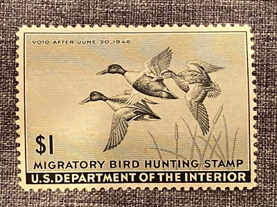 Estampillas de Estados Unidos - SC# RW 12 - MHR - CV $45,00 Foto 1 de 2