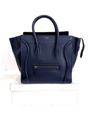 *XMAS SALE*CELINE DARK NAVY BLUE MINI 30cm Drummed Calf Luggage Bag - Image 1 of 4