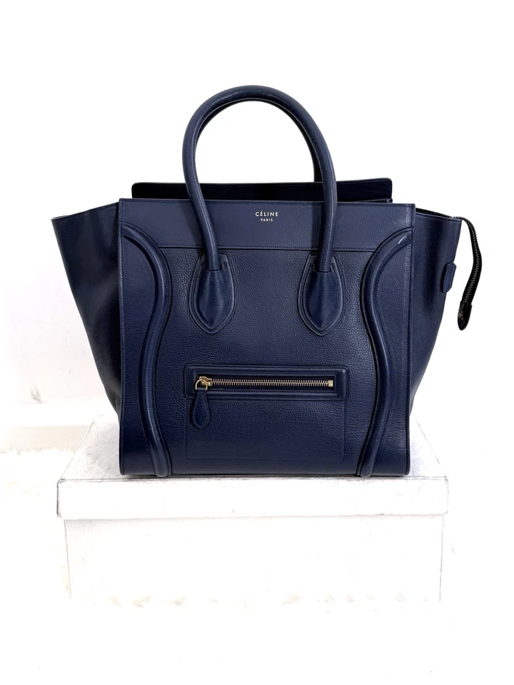 *XMAS SALE*CELINE DARK NAVY BLUE MINI 30cm Drummed Calf Luggage Bag - Image 1 of 4