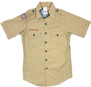 Vintage Boy Scouts Of America Mens Size Small Official Shirt Khaki Made In USA - Picture 1 of 9