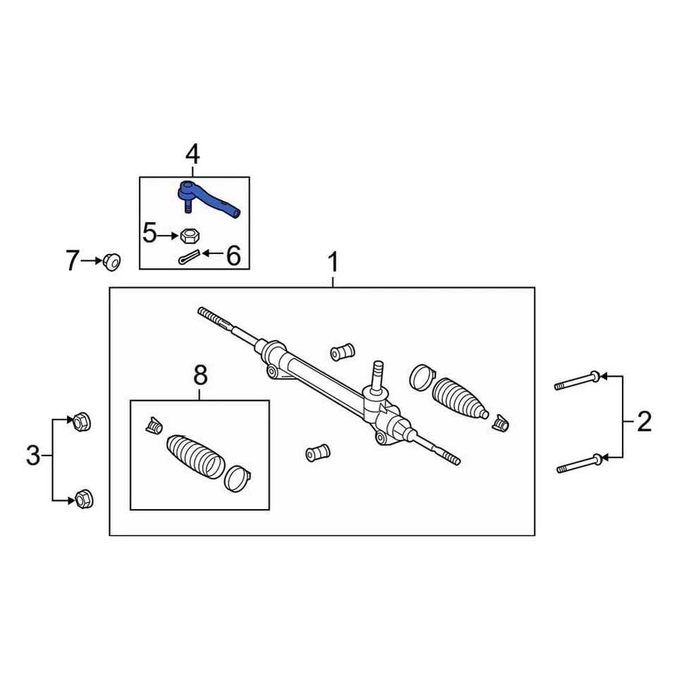 For Toyota Sienna 2011-2020 Toyota 4546009210 Right Outer Steering Tie Rod End - Image 1 of 1