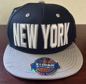 Kids New York Black & Grey Elidan Premium Headwear Kids Size Snapback Cap Hat - Bild 1 von 23