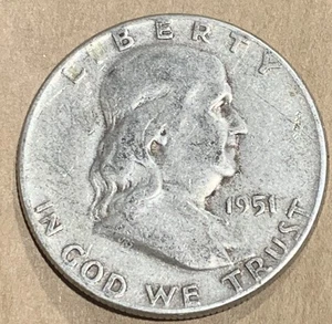 Medio dólar Franklin 1951 plata 50c - Imagen 1 de 2