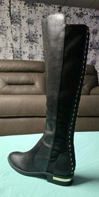 Vince Camuto Pallien Boots Equestrian Style Studded Trim Over Knee Zip Up Sz 8 M - Image 1 of 4