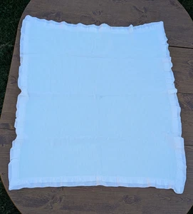 Vintage Waffelmuster Thermo Babydecke weiß Satinborte 34x37 Vintage Kinderzimmer - Bild 1 von 8