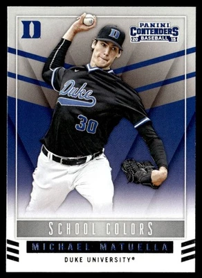 2015 Panini Contenders School Colors Michael Matuella Duke Blue Devils #35 - Image 1 of 2
