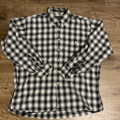 Vintage 90s Y2K Ralph Lauren Chaps Plaid Button Up Shirt Cotton Made In USA - Image 1 of 4