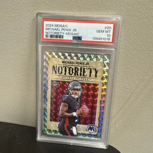 2024 Panini mosaic Michael Pennix Jr. Notoriety #20 🔥PSA 10🔥 - Picture 1 of 2