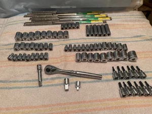 NEW CRAFTSMAN 76 PC / RATCHET + SOCKET SET 3/8" DRIVE METRIC & SAE SET + RAILS - Picture 1 of 14