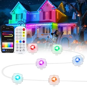 Permanent Outdoor Lights,100ft Smart Outdoor Lights with 72 LED Lights,Eave Lamp - Picture 1 of 13