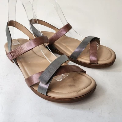 Abeo Kai Sandals 9.5 NEUTRAL Leather Strappy Slingback Comfort Shoes - Image 1 of 4