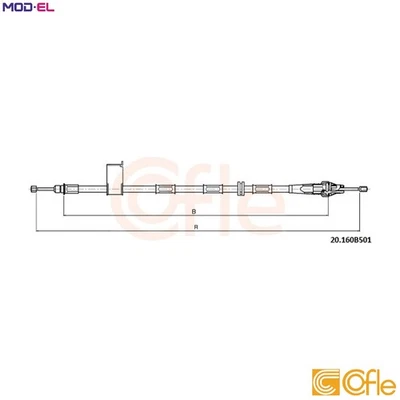 CABLE PULL PARKING BRAKE 92.20.160B501 FOR JEEP GRAND/CHEROKEE/II/Mk/SUV 3.1L - Image 1 of 4